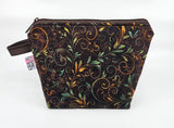 Brown with Leaves - Notions Bag