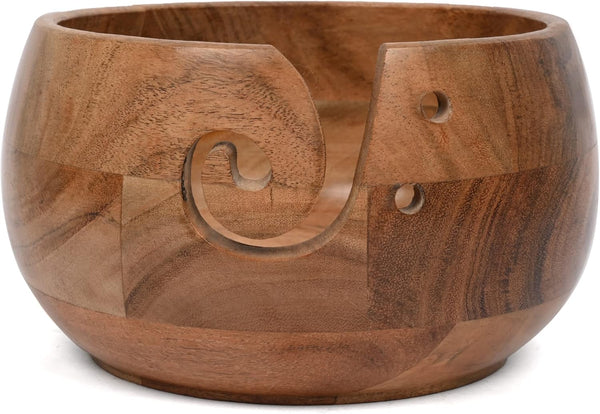 Yarn Bowl - EDHAS Acacia Wooden (7" x 7" x 4'')