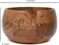 Yarn Bowl - EDHAS Acacia Wooden (7" x 7" x 4'')