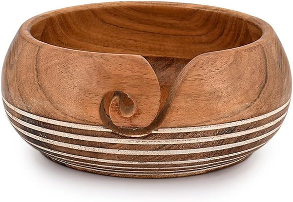 Yarn Bowl - EDHAS Acacia Wooden (6" x 6" x 3")