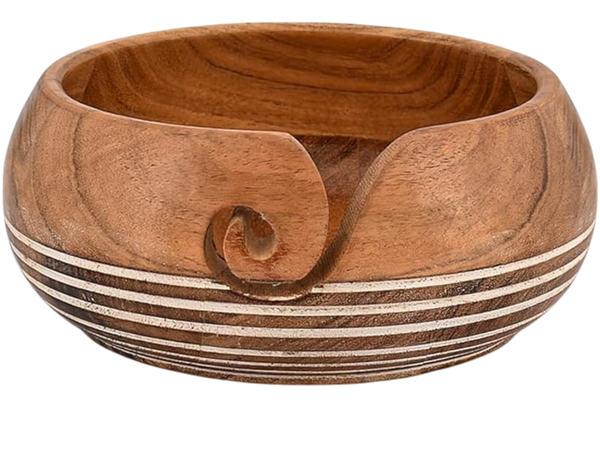 Yarn Bowl - EDHAS Acacia Wooden (6" x 6" x 3")