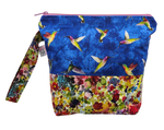 Hummingbirds on Blue - Project Bag - Small