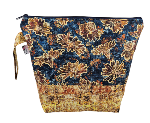 Sunflowers and Denim - Project Bag - Medium