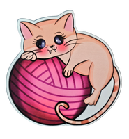 Kitten Hugging Yarn Ball - Chaos Sticker