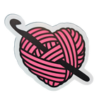 Crochet Hook with Pink Yarn - Chaos Sticker