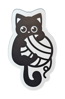 BW Cat Hugging Yarn Ball - Chaos Sticker