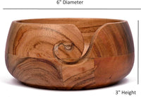 Yarn Bowl - SAMHITA Acacia Wood (6" x 6" x 3'')